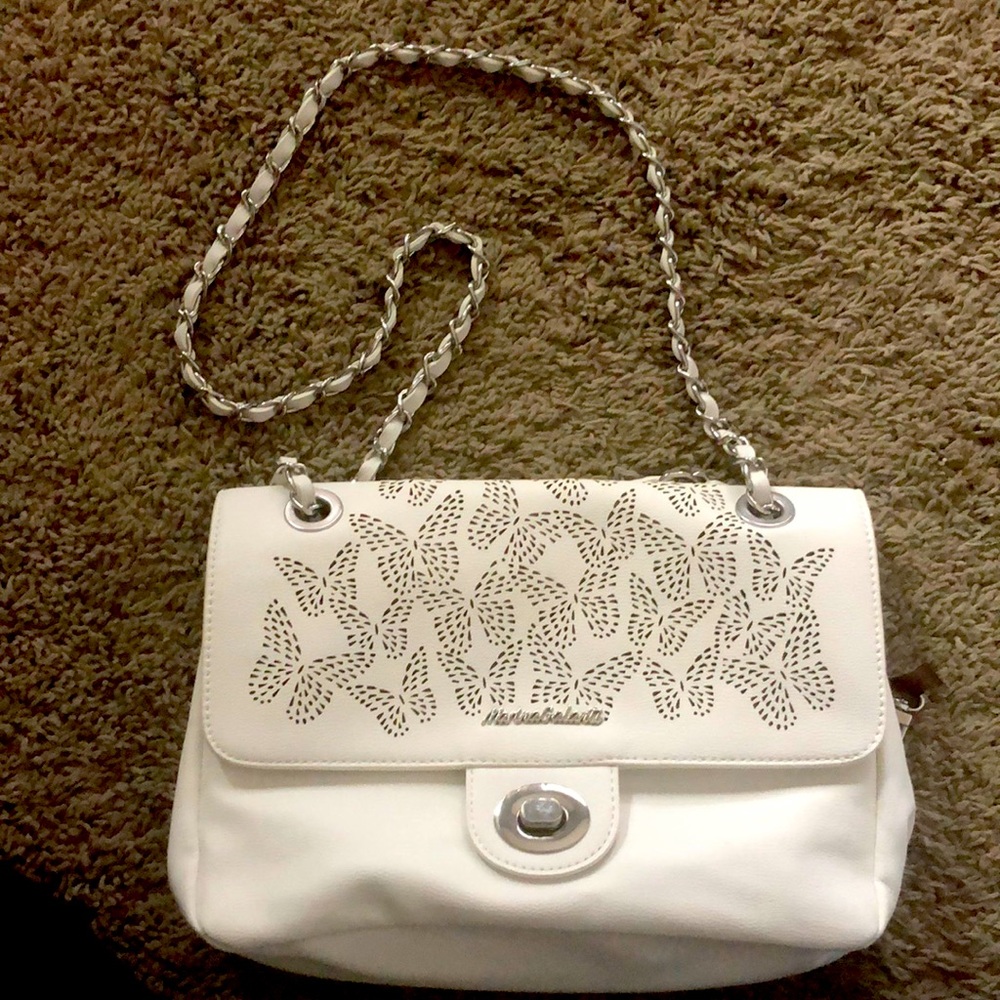 Marina Galanti Italian leather cross-body white bag